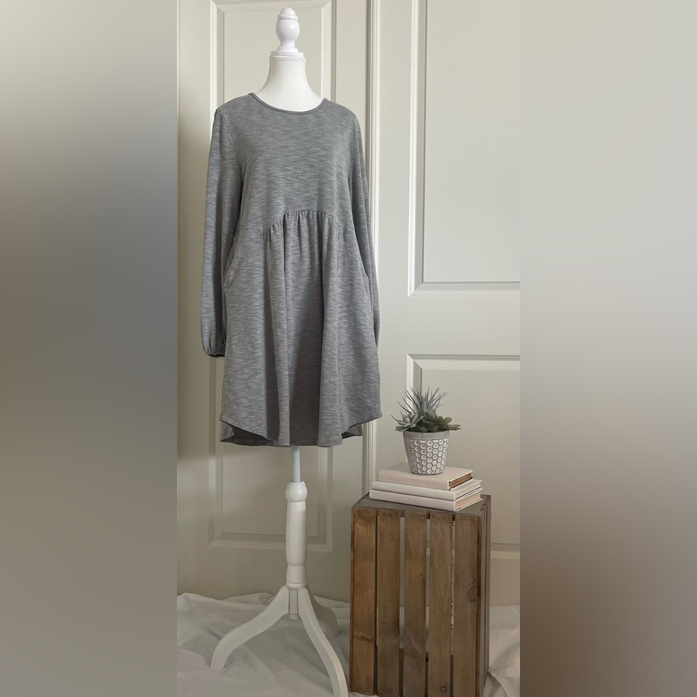 Gray, Molly Green, long sleeve tunic dress
